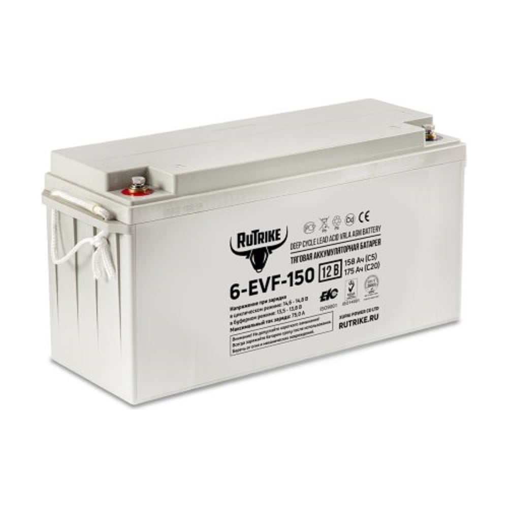 Изображение товара Тяговый гелевый аккумулятор RUTRIKE 6-EVF-150 12V 150Ач для погрузчиков и штабелеров