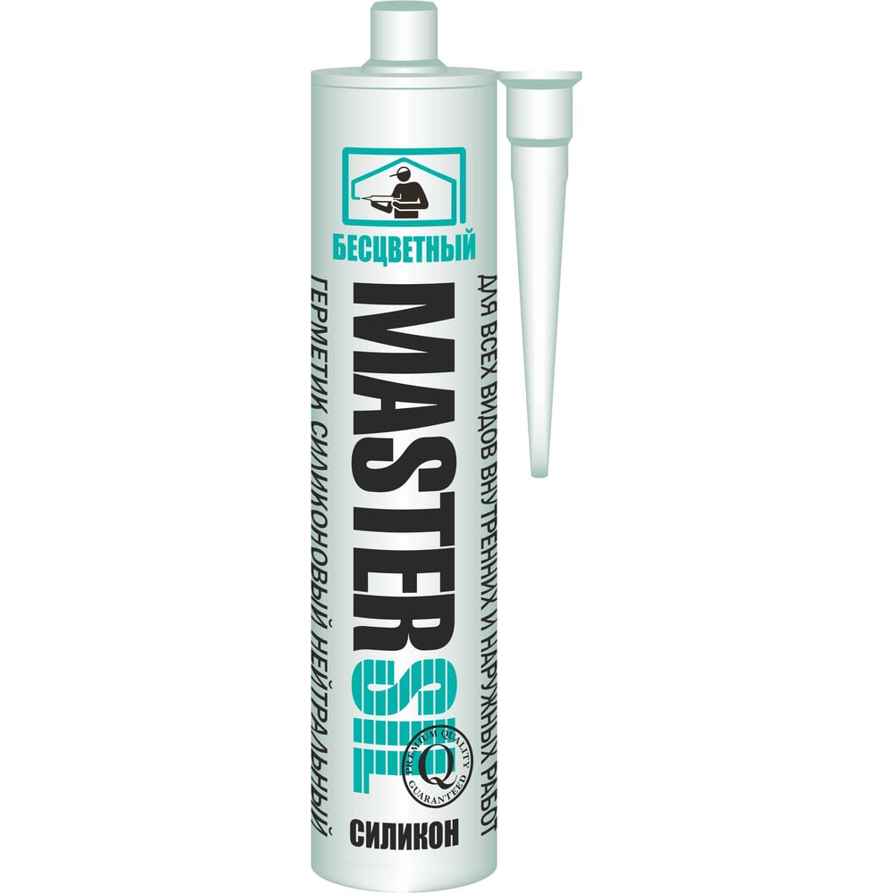 Изображение товара Герметик Mastersil силиконовый нейтральный бесцветный 280 мл для ремонта и герметизации