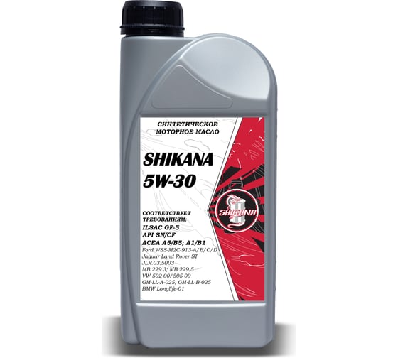 Изображение товара Синтетическое масло SHIKANA se sae 5w30 api sn/cf a5/b5 1л 78611