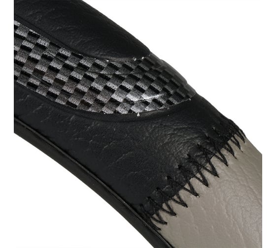 Изображение товара Чехол на руль Alca Luxus черный, 3 вставки черный карбон, серо/голубой, 37-39 см 599000