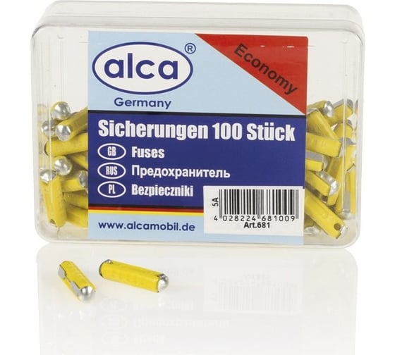 Изображение товара Круглые предохранители Alca 5 А, 100 шт. 681000