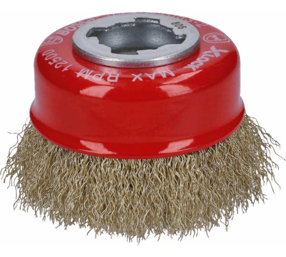 Изображение товара Щетка чашечная витая X-LOCK (75 мм; латунированная сталь; 0.3 мм) Bosch 2608620730