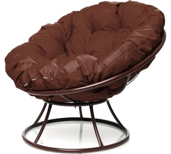 Изображение товара Кресло M-GROUP ПАПАСАН без ротанга коричневое, коричневая подушка 12010205