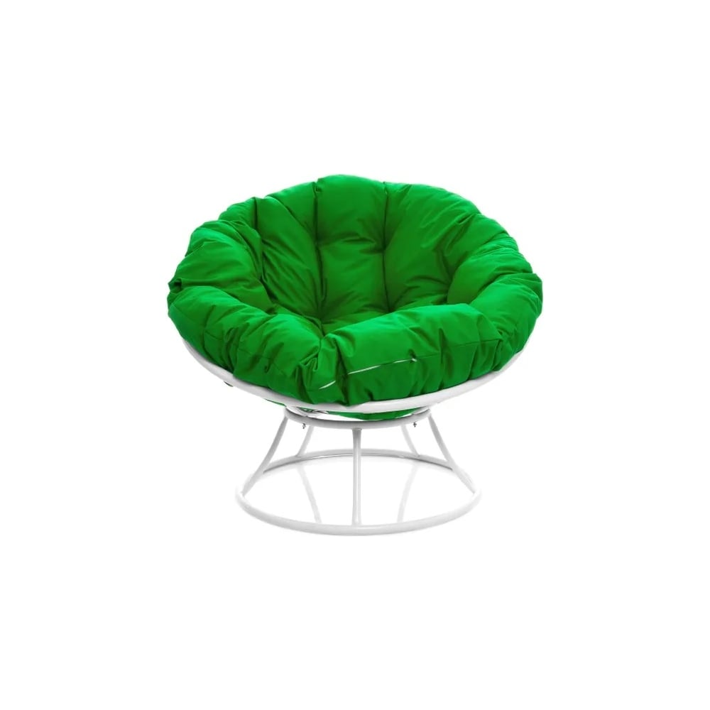 Изображение товара Кресло M-GROUP ПАПАСАН с зелёной подушкой и стальным корпусом