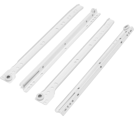 Изображение товара Роликовые направляющие ТУНДРА L=350 мм, толщина 0.8 мм, белые, 2 шт. 9320001