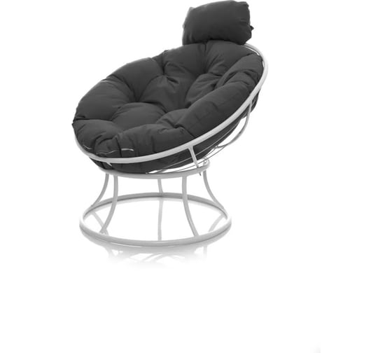 Изображение товара Кресло M-GROUP ПАПАСАН мини без ротанга белое, серая подушка 12060109