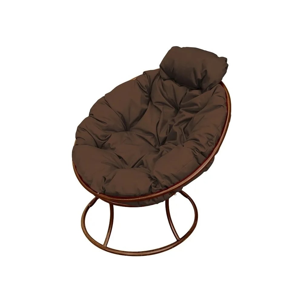 Изображение товара Кресло M-GROUP ПАПАСАН мини без ротанга коричневое с подушкой