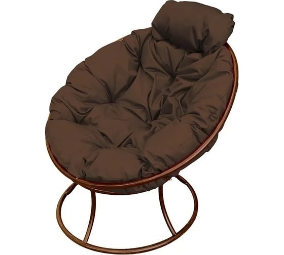 Изображение товара Кресло M-GROUP ПАПАСАН мини без ротанга коричневое, коричневая подушка 12060205