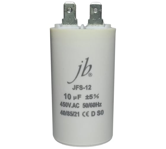 Изображение товара Конденсатор пусковой JB Capacitors 10мкФ, 450В, 40x70, JFS-12 (CBB60-A) (клеммы) JFS12A6106J000000B-81