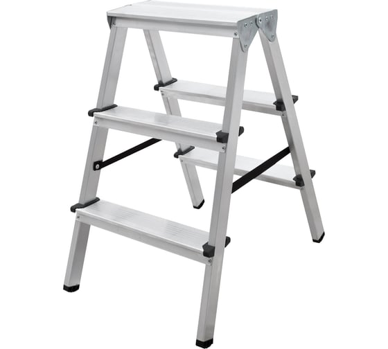 Изображение товара Двухсторонняя стремянка Новая Высота 2х3 ступени 1120203