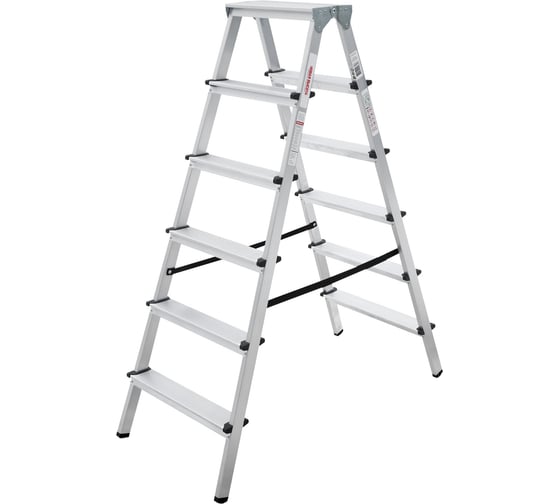 Изображение товара Двухсторонняя стремянка Новая Высота 2х6 ступеней 1120206