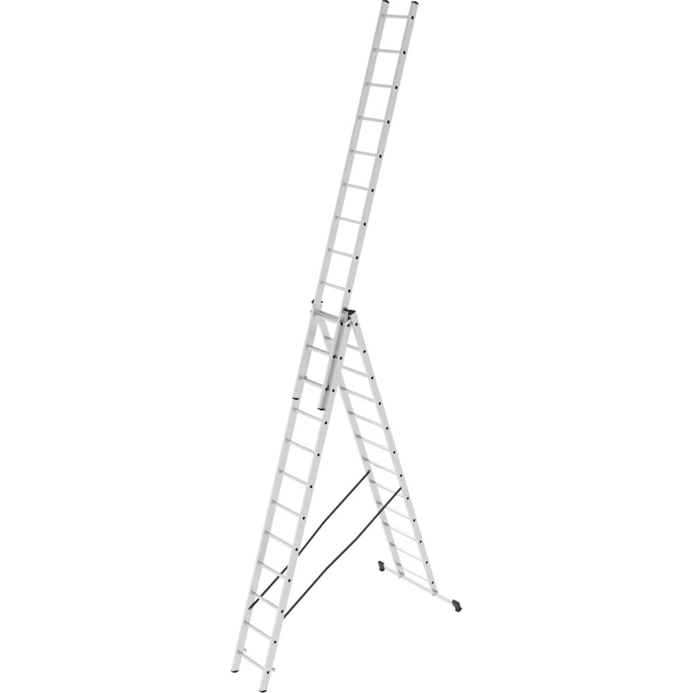 Трехсекционная лестница Новая Высота стремянка с лотком для инструментов новая высота артель 7 ступеней алюминий