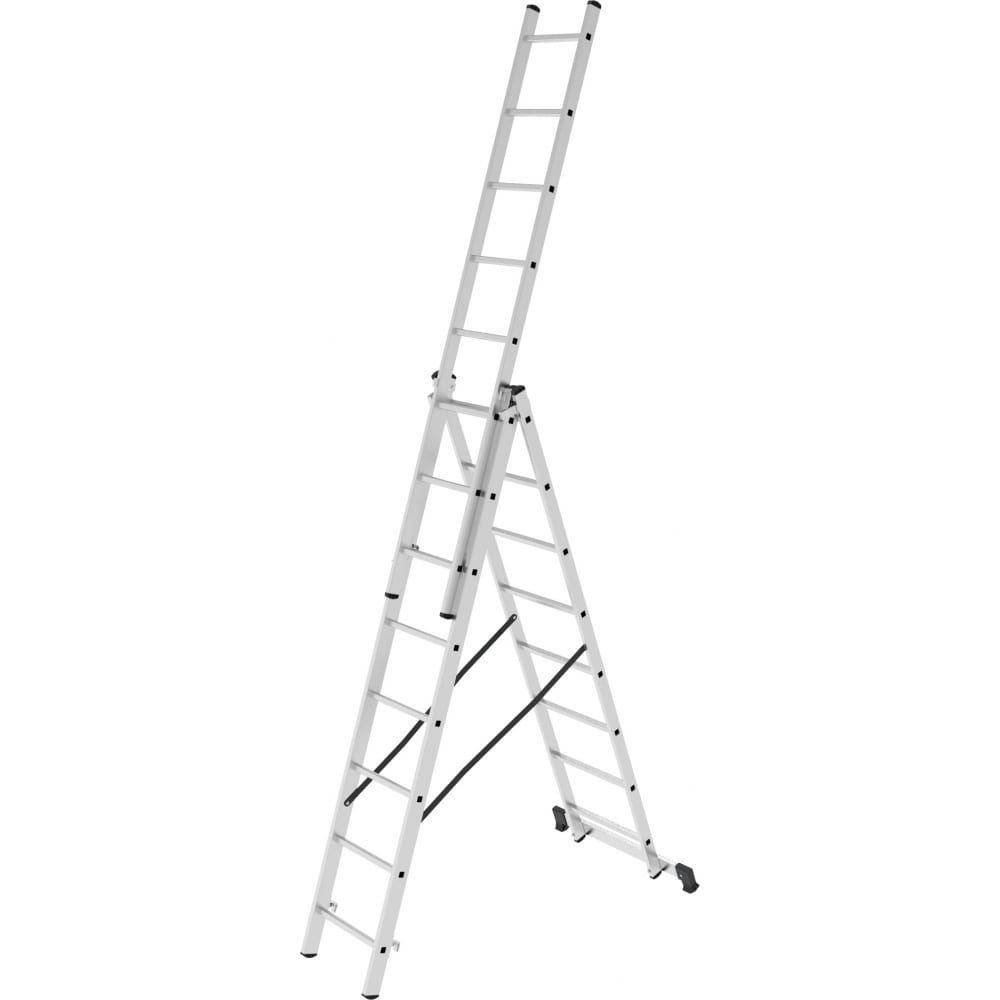 Трехсекционная лестница Новая Высота батут onlytop d 427 см высота сетки 180 см с лестницей серый