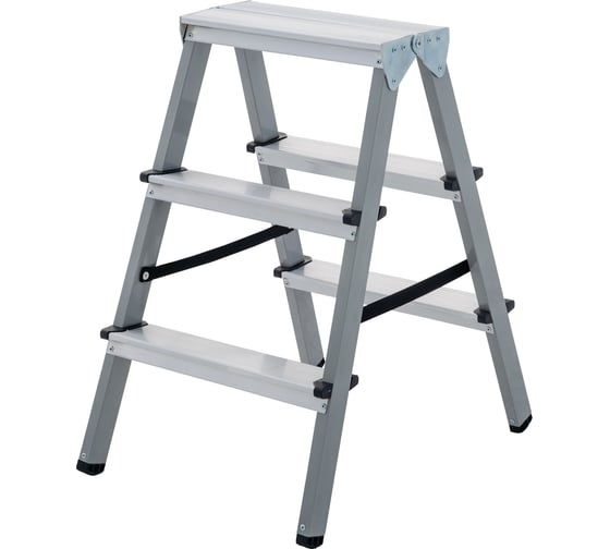 Изображение товара Двухсторонняя стремянка Новая Высота сталь/алюминий, 2х3 ступени 1140203