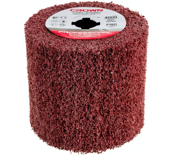 Изображение товара Щетка абразивная 110х100х19 мм, Р80 CROWN CAQ-S11080