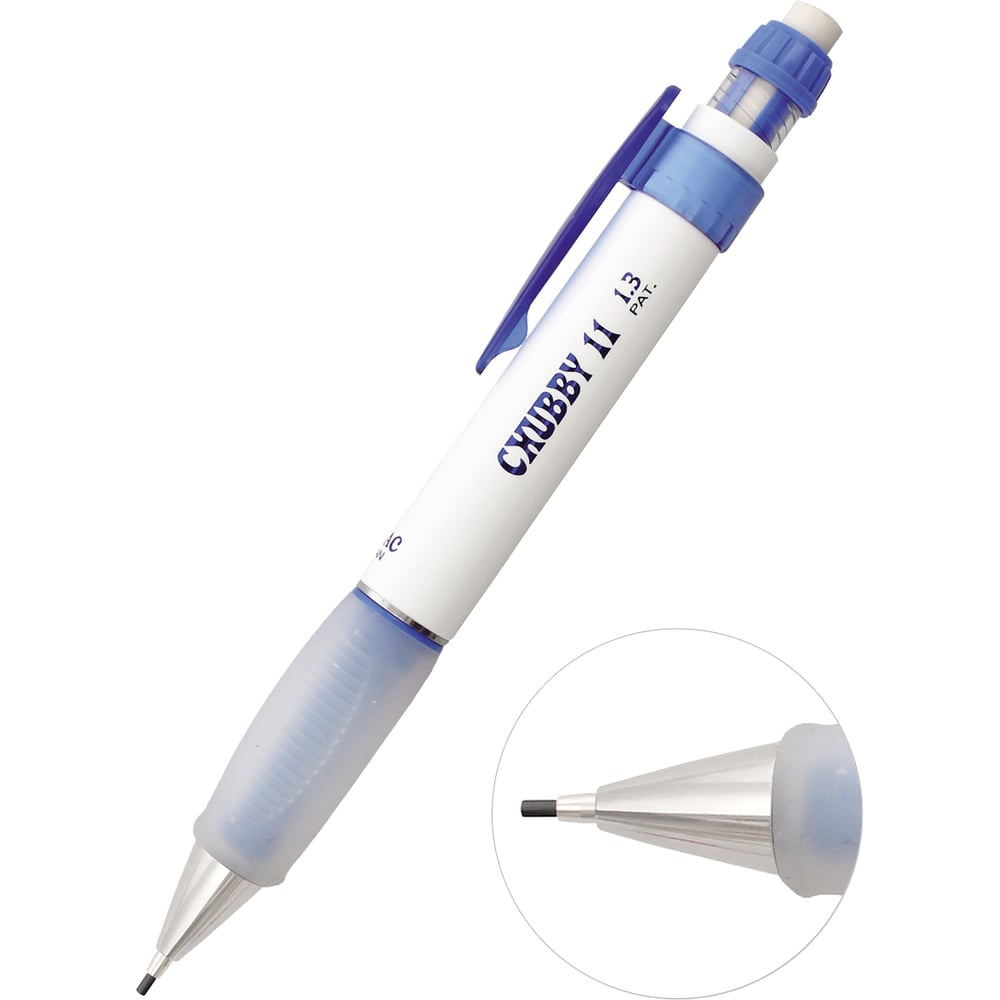 Изображение товара Механический карандаш Penac chubby 11, 1.3 мм, белый/синий