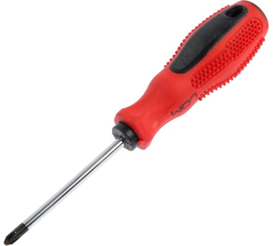 Изображение товара Отвертка ЛОМ крестовая, магнит, двухкомпонентная рукоятка, PH1x75 мм 1858788