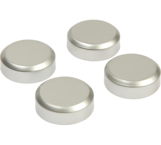 Изображение товара Зеркалодержатель ТУНДРА d=25 мм, без сверления, цвет матовый никель, пластик, 4 шт. 9438939