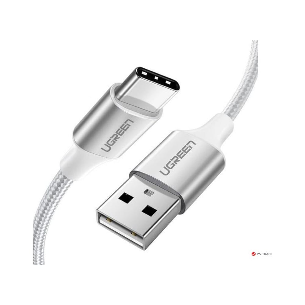 Изображение товара Кабель Ugreen USB-A 2.0 to USB-C 1,5м никелирован алюминиевая оплетка серебристый