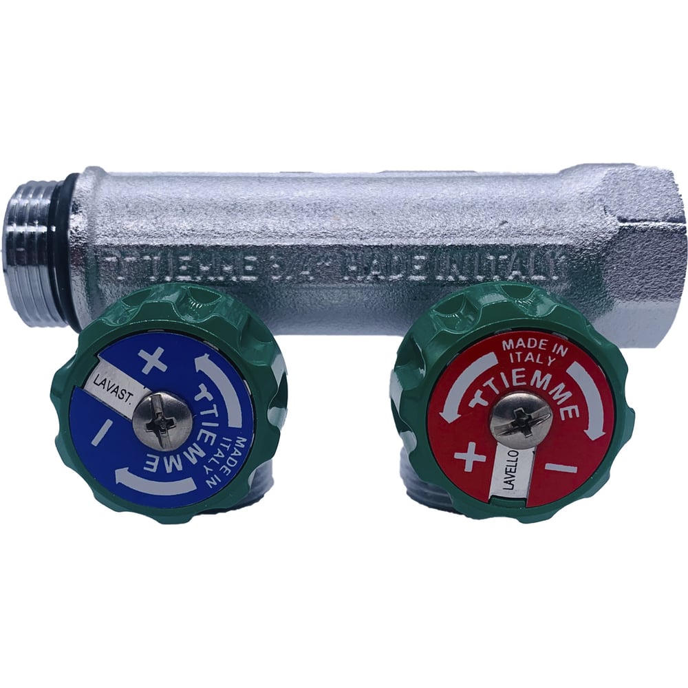 Изображение товара Коллектор Tiemme Maxima Corner 2 отвода никель 3/4" покрытие латунь