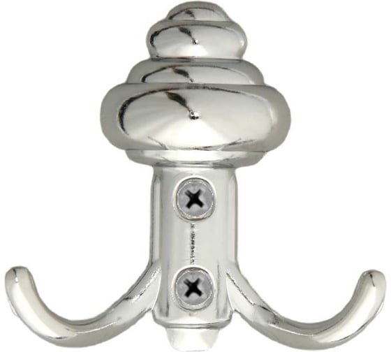 Изображение товара Мебельный крючок ТУНДРА KM213CP, двухрожковый, цвет хром 3488129