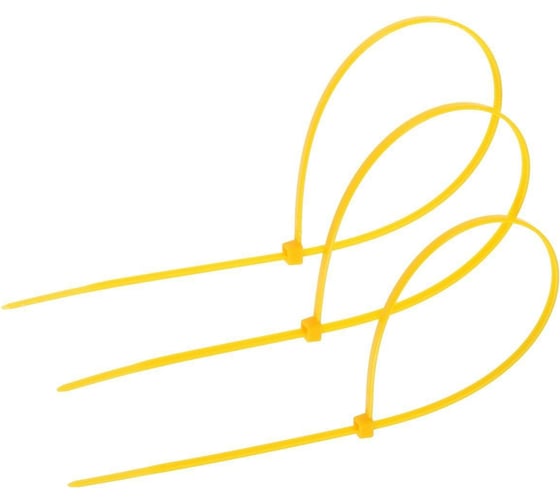 Изображение товара Нейлоновый хомут ТУНДРА пластик krep, для стяжки, 3.6x300 мм, цвет желтый, в упаковке 100 шт. 2393905