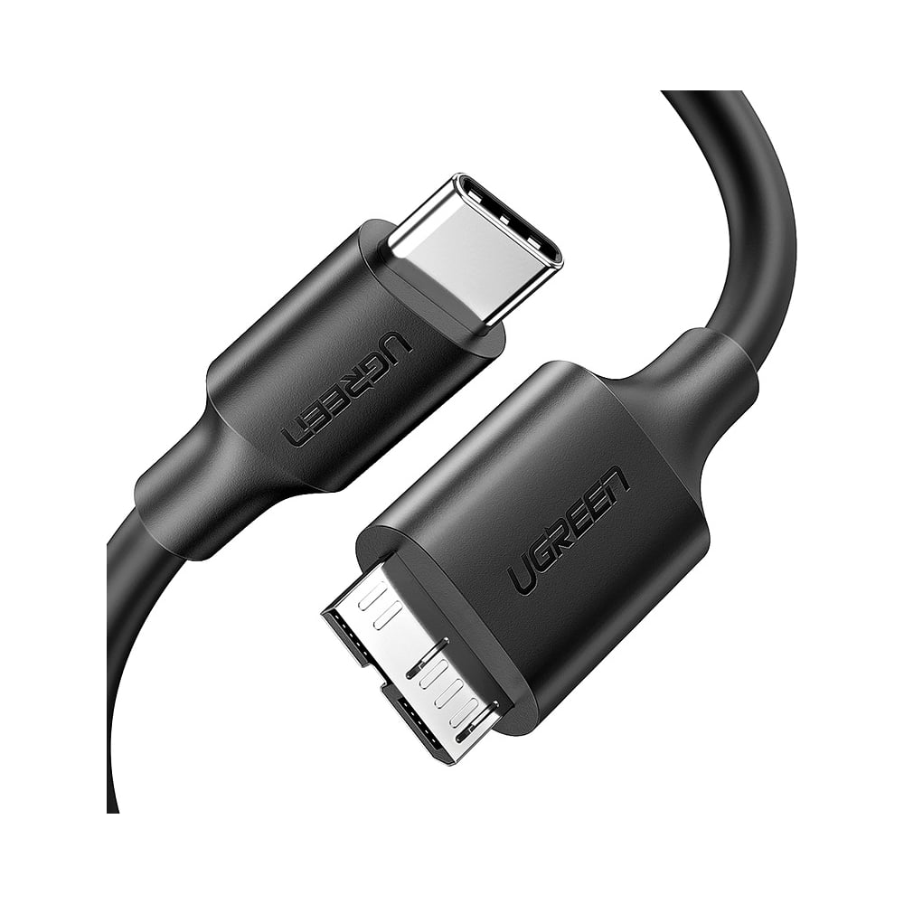 Изображение товара Кабель Ugreen Micro USB 3.0 to USB-C 3.1, 1 м, 3A, черный