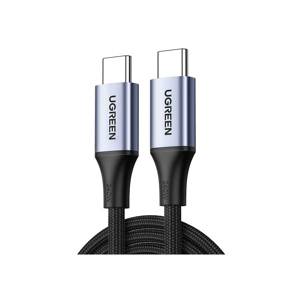 Изображение товара Кабель Ugreen usb-c to usb-c 240wpd с оплеткой длина 1 м серый