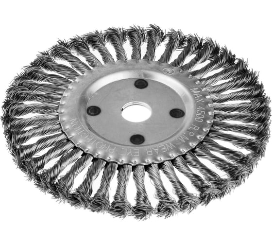 Изображение товара Щетка металлическая крученая проволока, плоская 200х22.2 мм для УШМ ЛОМ 2767949