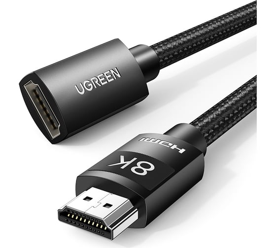 Изображение товара Кабель-удлинитель Ugreen n hd151 hdmi 8k male to female extension cable, длина 1 м. цвет: черный 40447_