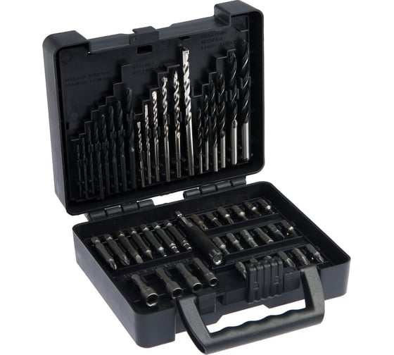 Изображение товара Набор универсальный сверла по дереву, бетону и металлу, биты, 50 шт ТУНДРА 5401912