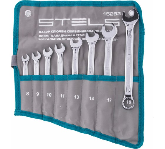 Изображение товара Набор ключей комбинированных 8 шт 43678 мм  антислип STELS 15283
