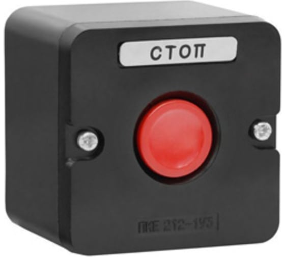 Изображение товара Пост управления Электротехник Пке 212-1 у3, 10а, 660в, 1 элемент, красный цилиндр, накладной, ip40, ET519065