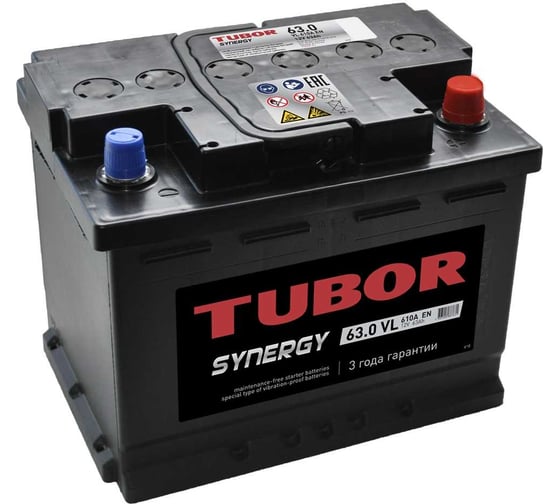 Изображение товара Аккумулятор TUBOR SYNERGY 6СТ-63.0 VL kamina 4607008887631