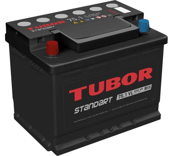 Изображение товара Аккумулятор TUBOR STANDART 6СТ-75.1 VL 4607008886160