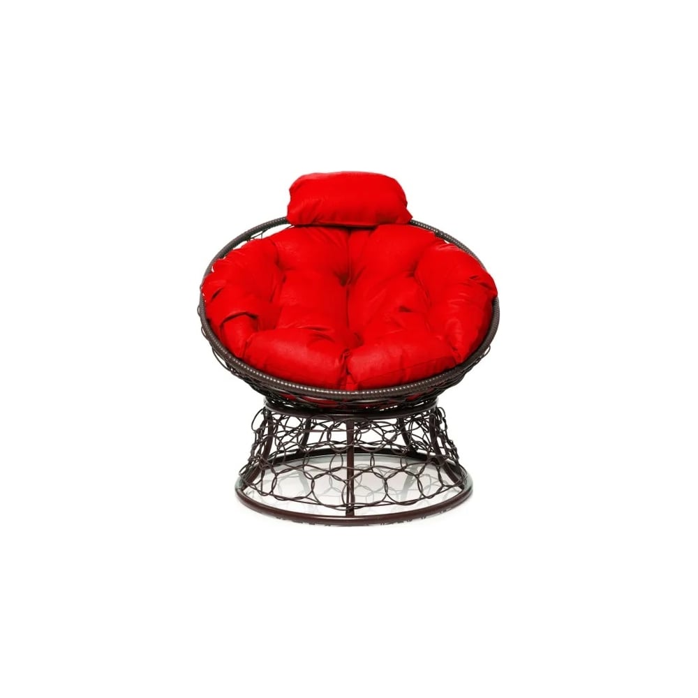 Изображение товара Кресло M-GROUP ПАПАСАН мини с ротангом коричневое и подушкой для отдыха