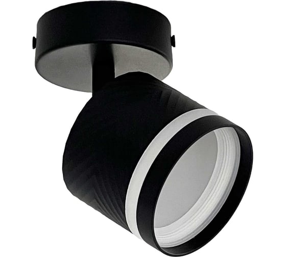 Изображение товара Поворотный граненый светильник truEnergy с матовым кольцом под лампу GX53 D82xH70мм IP20 черный/алюминий 21012