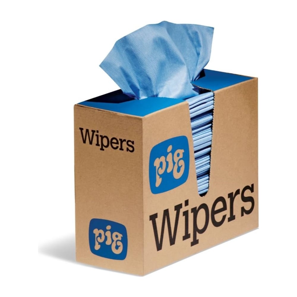 Изображение товара Универсальные абсорбирующие салфетки New Pig PR70 125 шт голубые для двигателя и техники