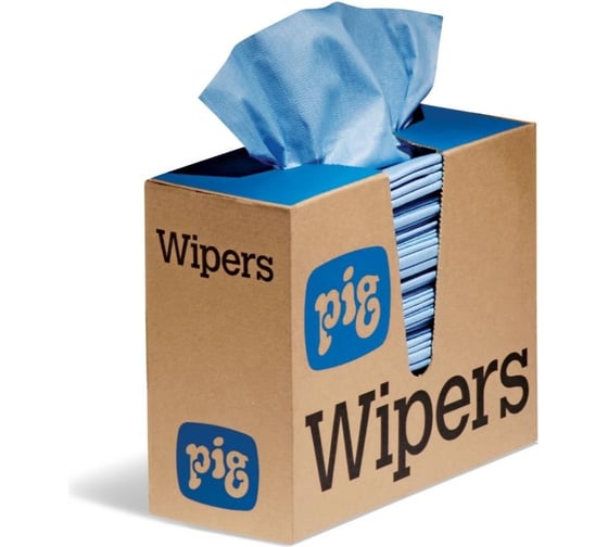 Изображение товара Универсальные абсорбирующие салфетки New Pig PR70, 9.6" x 16", 125 шт/уп, голубые WIP306-125