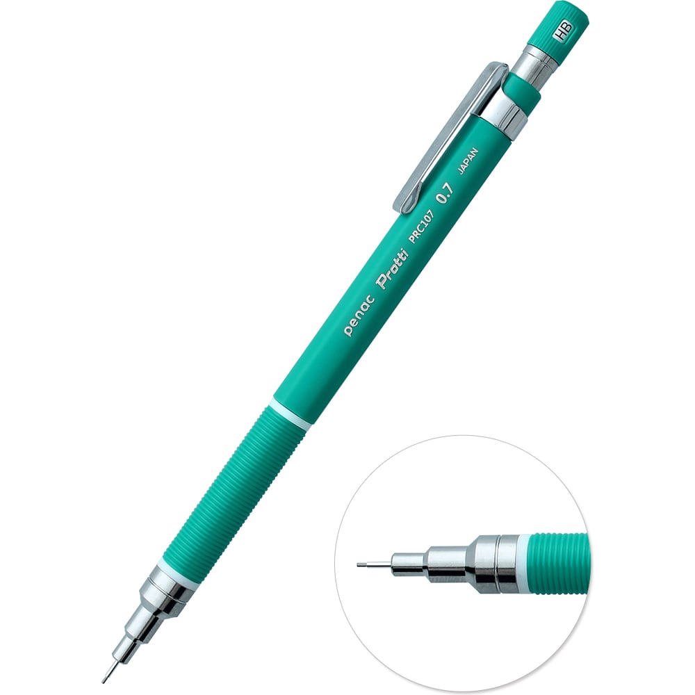 Изображение товара Механический карандаш Penac protti prc 107 0.7 мм HB зеленый