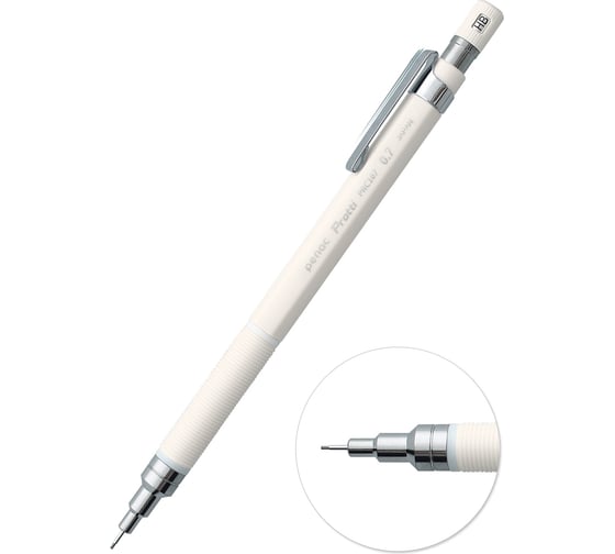 Изображение товара Механический карандаш Penac protti prc 107, 0.7 мм, hb, белый, блистер картон MP0107-WH-01/B