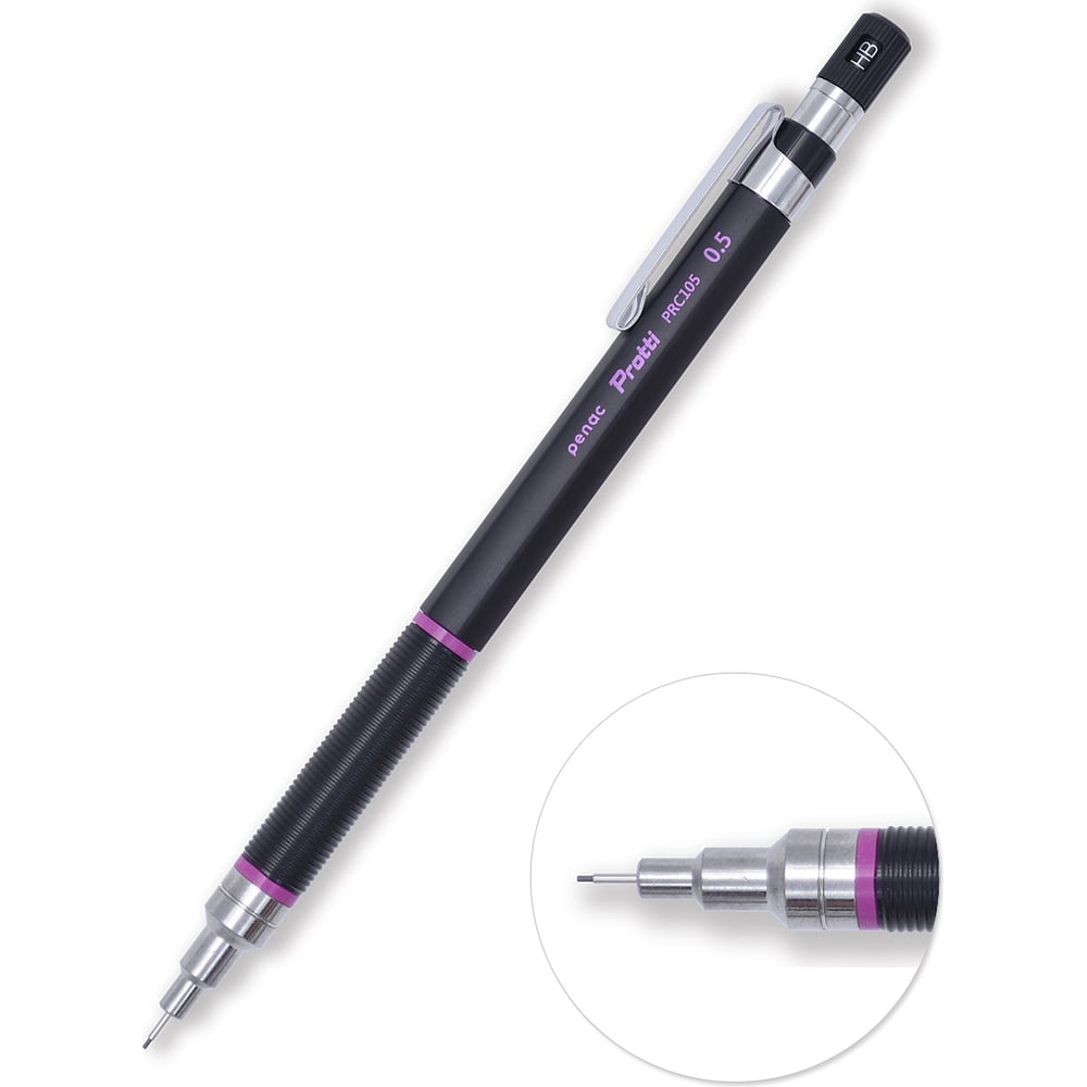 Изображение товара Механический карандаш Penac protti prc 105 0.5 мм HB латунь ластик блистер