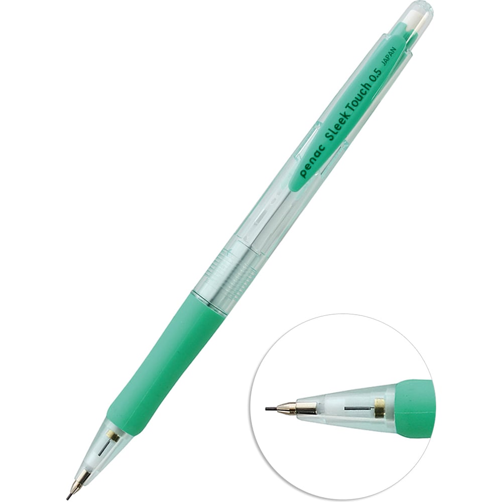 Изображение товара Механический карандаш Penac sleek touch pastel, 0.5 мм, hb, пастельный зеленый, блистер SA0907-29/B