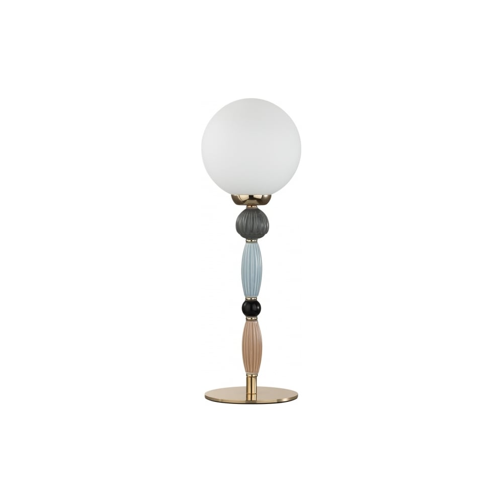 Изображение товара Настольная лампа ODEON LIGHT Palle 5405/1 с золотым корпусом и белым плафоном