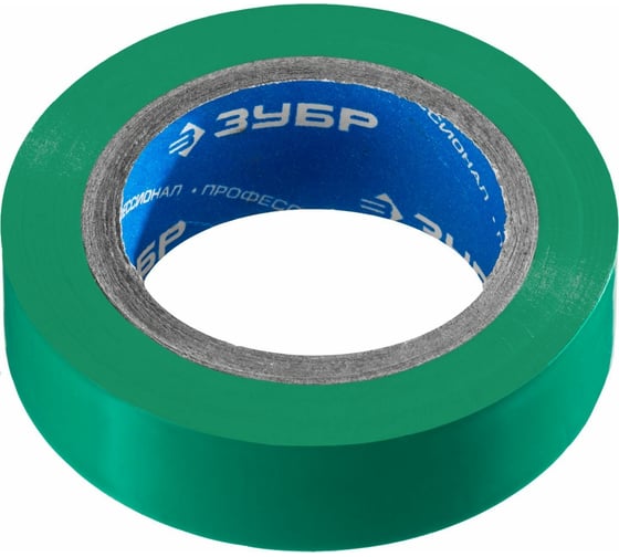 Изображение товара Изолента Зубр ЭЛЕК-10 ПВХ не поддерживает горение 10м /0 13х15мм/ зеленая 1233-4_z02