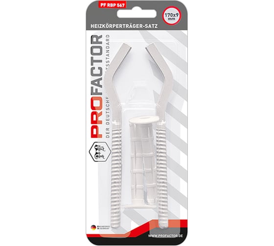 Изображение товара Кронштейны для радиатора PROFACTOR в блистере пара 170мм х 9мм PF RBP 567