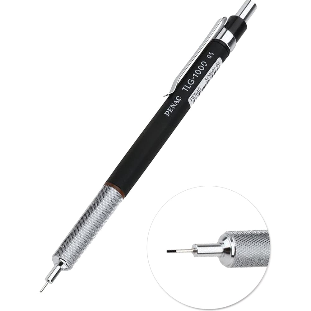 Изображение товара Механический карандаш Penac tlg-1000 0.5 мм HB с ластиком для письма и рисования