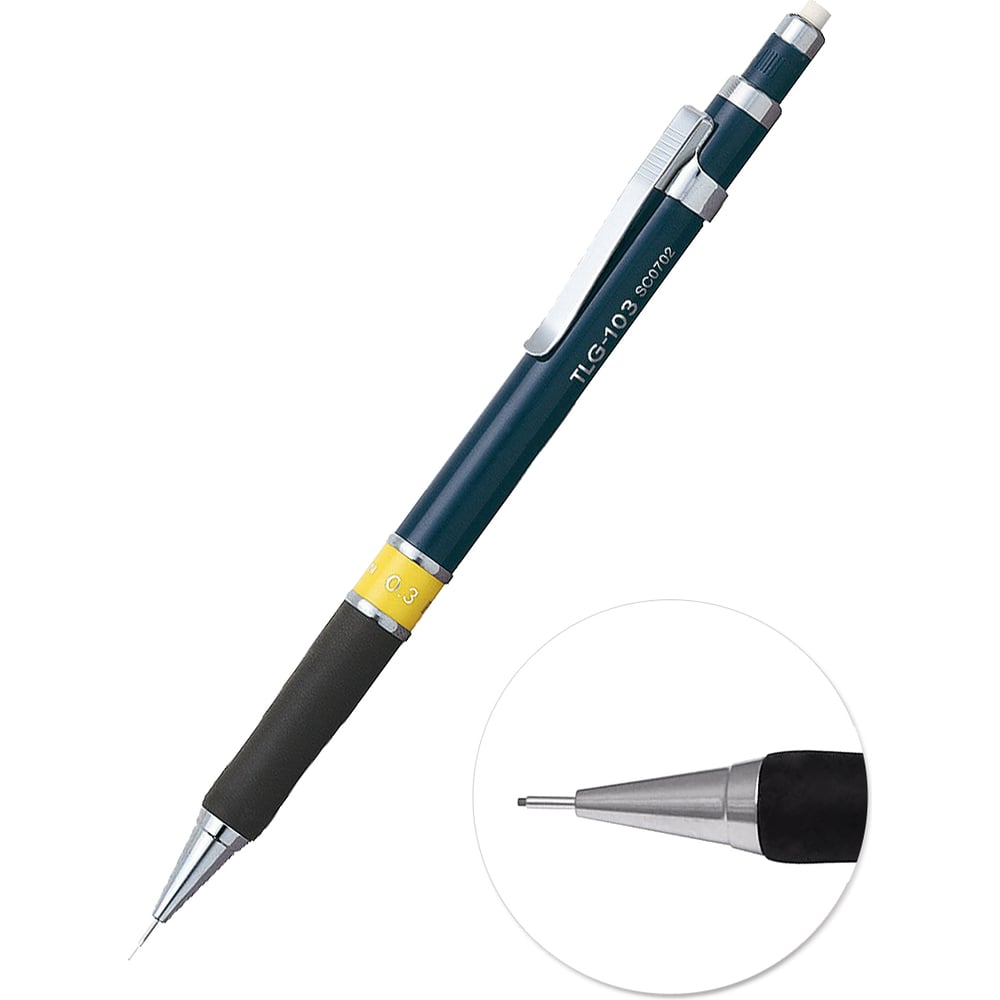 Изображение товара Механический карандаш Penac tlg 103 0.3 мм HB с ластиком металлический корпус