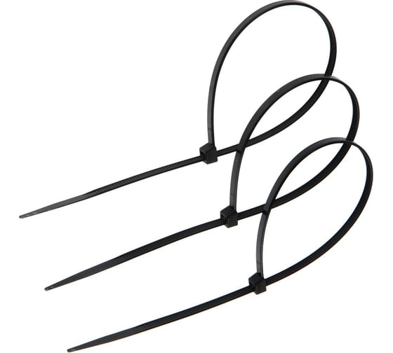Изображение товара Нейлоновый хомут ТУНДРА krep, для стяжки, 4.8x300 мм, черный, в упаковке 100 шт. 9380719