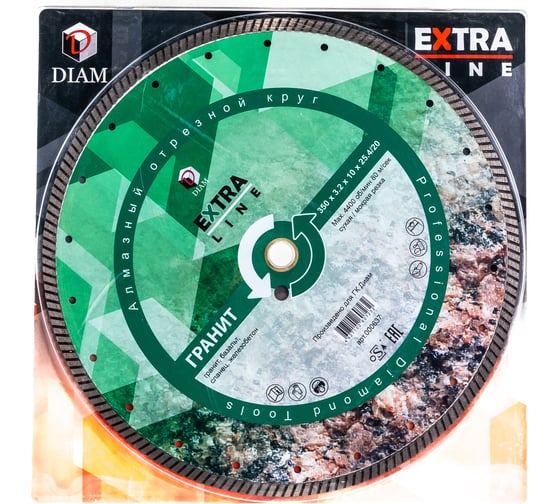 Изображение товара Диск алмазный отрезной Turbo Гранит Extra Line (350х25.4/20 мм; 3.2х10 мм) DIAM 000637